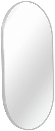20 x 33 Inch Oval Wall Mirror with Silver Frame