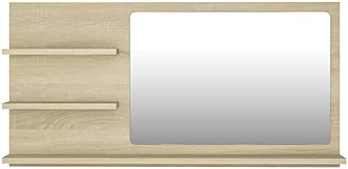 Sonoma Oak Bathroom Mirror with Shelf