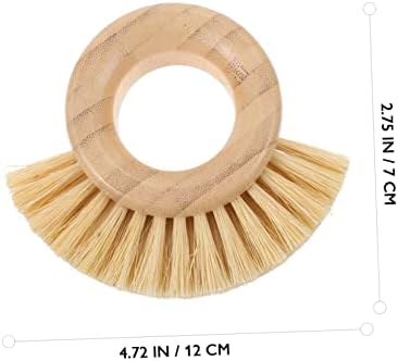 Bamboo Dish Brush Ring for Cleaning Fruits Vegetables and Kitchen Use