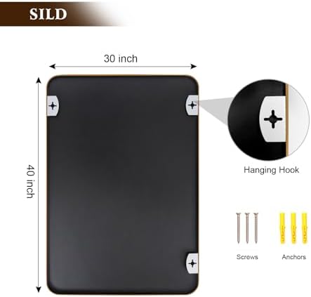 SILD Gold Rectangle Wall Mirror 30 x 40 inch