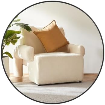 GAOMON 20 Inch Matte Black Round Mirror
