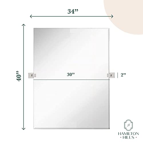 Hamilton Hills 30x40 Inch Pivot Wall Mirror with Chrome Brackets 1