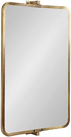 Kate and Laurel Elijah Rectangular Pivot Wall Mirror 38 x 24 Black