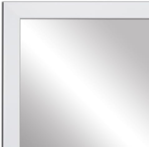 Frame My Mirror White Framed Mirror 36x24 Wall Mount