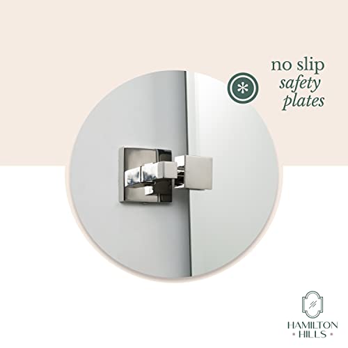 Hamilton Hills 30x40 Inch Pivot Wall Mirror with Chrome Brackets 1