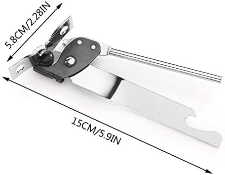 Manual Can Opener made of Nickle Plated Steel Silver Handle Sturdy Durable