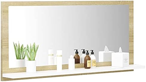 Wall Mounted Acrylic Mirror with Open Shelf for Bathroom Vanity