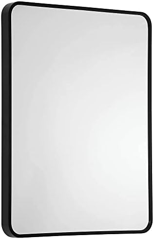 Matte Black Wall Mounted Mirror 22x28