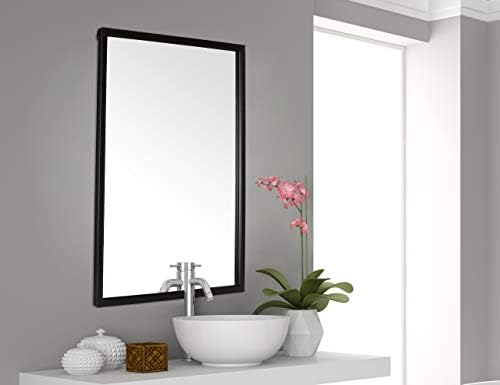 Mirrorize Large Wall Mirror 35x24 Black Metal Frame