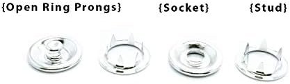 Set of 100 95mm Silver Press Studs - Non-Rusting Nickle Free