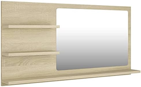 Sonoma Oak Bathroom Mirror with Shelf