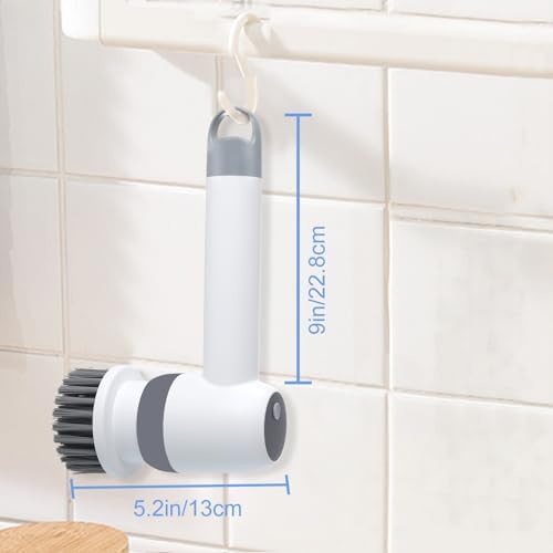 SPAOTREM Electric Spin Scrubber with 5 Brush Heads and LED Display