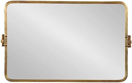 Kate and Laurel Elijah Rectangular Pivot Wall Mirror 38 x 24 Black