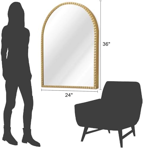 Large Gold Arch Mirror 36x24 Bathroom Decor