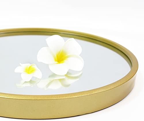 CKCY 30 Inch Round Gold Metal Wall Mirror