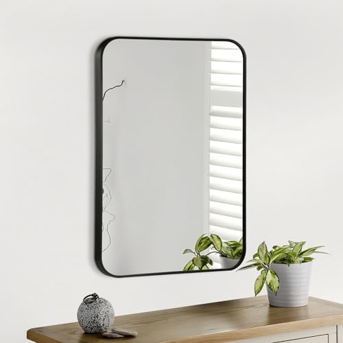 CLBA Matte Black Rectangle Mirror 26x38 Inch