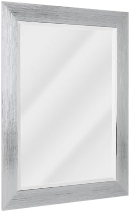 Head West Chrome Textured Beveled Wall Vanity Mirror 17x29