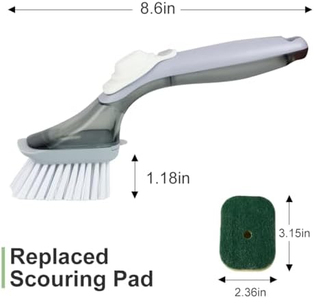 CQT Dish Brush with Soap Dispenser and Holder