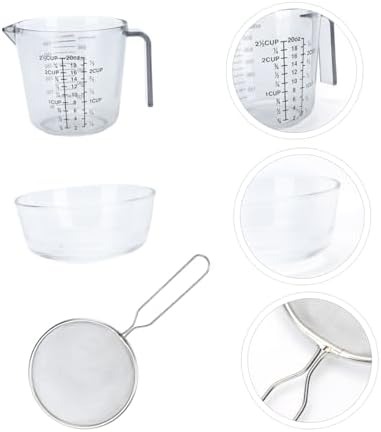 KicHouse 1 Set Flour Sieve Strainer Skimmers Measuring Cup Baking Spoon