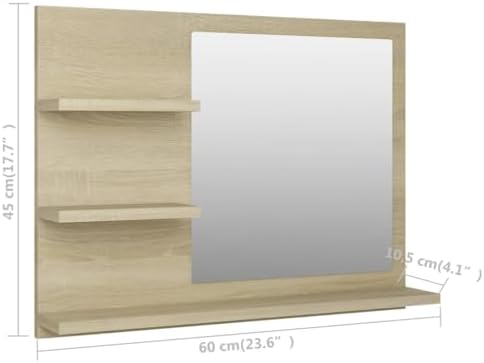vidaXL Wall Mounted Bathroom Mirror Cabinet with Glossy Finish