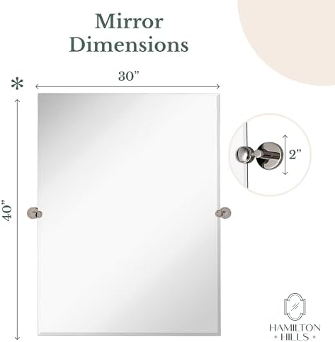 Hamilton Hills Frameless Pivot Mirror 30x40 Inch