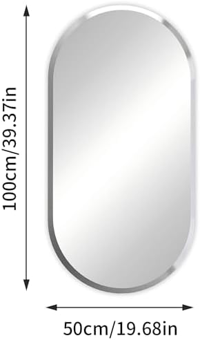 Artloge Frameless Oval Wall Mirror 40x20 Inch 1