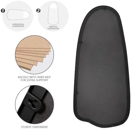 Gumcoly 15x32 Black Irregular Wall Mirror