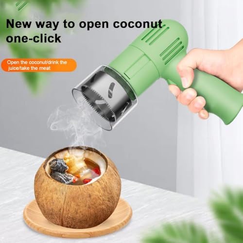 Automatic Coconut Opener with Protective Cover and Stainless Steel Blade