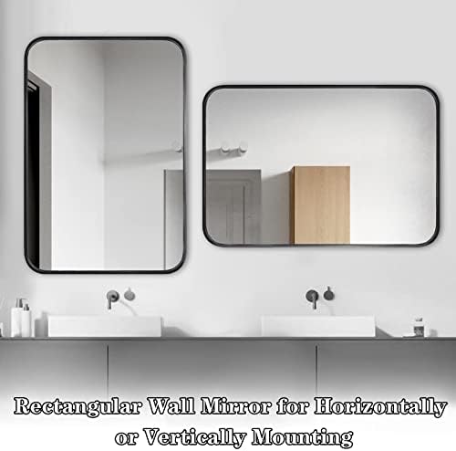 GQJNHUI Wall Mounted Rectangular Mirror with Rounded Corners