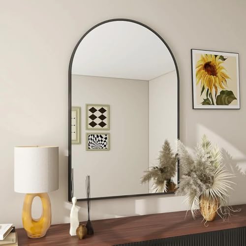 Arch Bathroom Mirror 20x30 Black Metal Frame