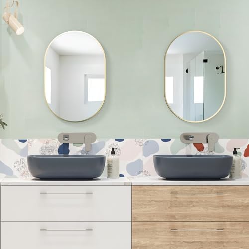FARUIFETT 20x30 Inch Gold Oval Wall Mirror