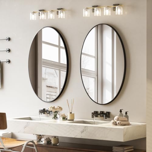 VooBang Black Oval Wall Mirror 24x32 Inch