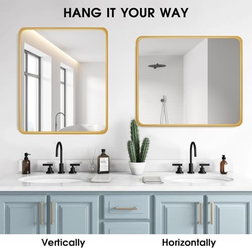 VSARHOUSE 36x30 Inch Black Metal Frame Bathroom Mirror
