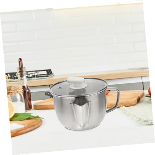 Mikinona Stainless Steel Grease Separator with Tempered Glass Lid 1