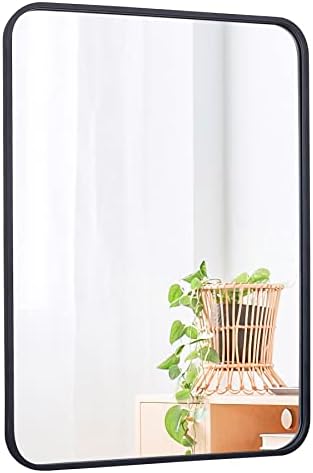 HomGarden Black Metal Framed Wall Mirror 22x30