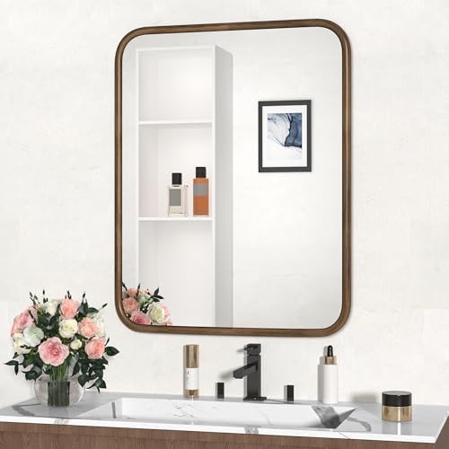 Fun Memories 28x36 Inch Wood Grain Bathroom Vanity Mirror