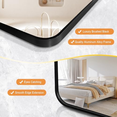 COREAET 30x48 Inch Black Wall Mirror 1