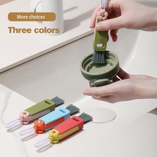 3 in 1 Cup Lid Cleaning Brush Set - Portable Durable