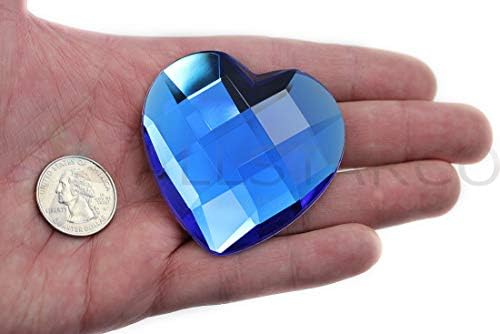 Allstarco 60mm Blue Sapphire Heart Rhinestone 1PC