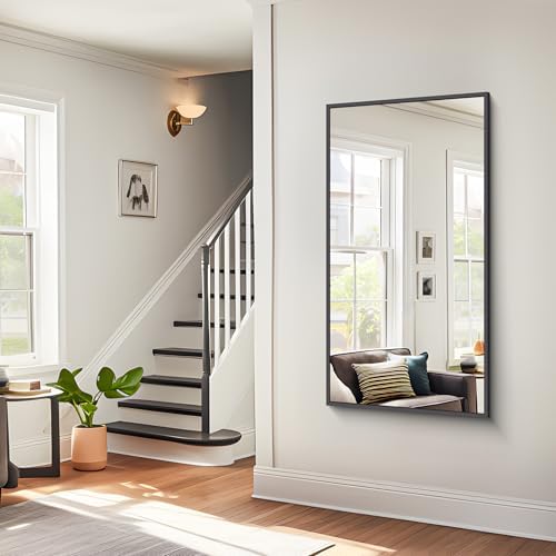 BONEWEI 24x48 Inch Black Wall Mirror
