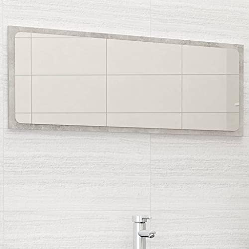 Modern Bathroom Mirror with Concrete Gray Finish 394x146in