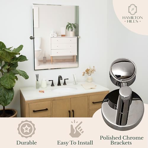 Hamilton Hills Frameless Pivot Mirror 30x40 Inch