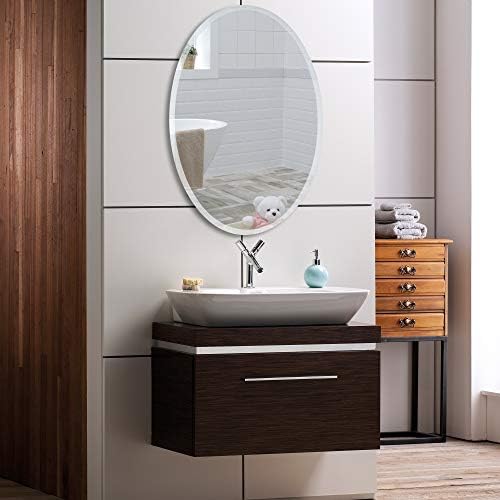 Neue Design Mood Oval Wall Mirror 20x28 Inch Frameless