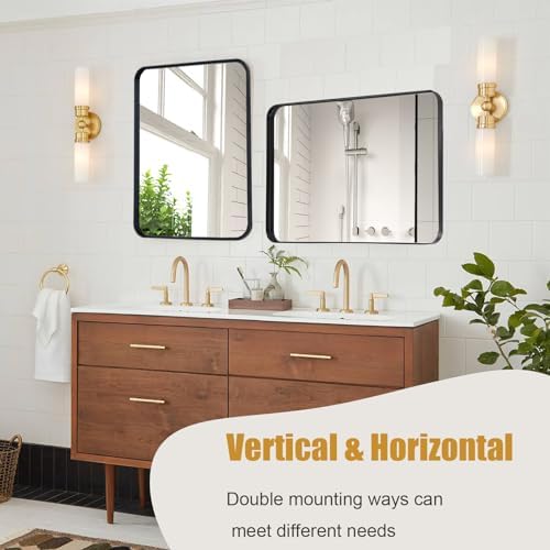 NEWBULIG Round Edge Bathroom Mirror 22x30 Inches 1