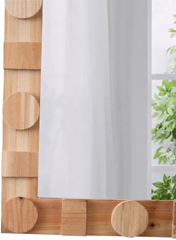 Rustic Wood Frame Mirror 24x36 Inch Wall Decor