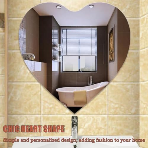 LTSRLL Heart-Shaped Mirror Tiles for Bathroom and Vanity