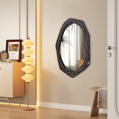 AAZZKANG 28x18 Inch Asymmetrical Wall Mirror Retro Decorative