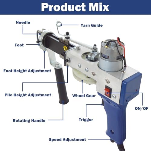 TECHTONGDA Dual-Mode Carpet Tufting Gun