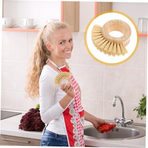 Anneome Natural Bamboo Cleaning Brush for Kitchen Use