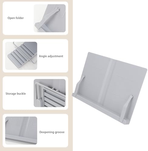 Adjustable Book Stand with Elastic Clips for Reading